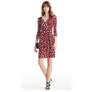Diane Von Furstenberg Wrap Dress Heart Dance Red